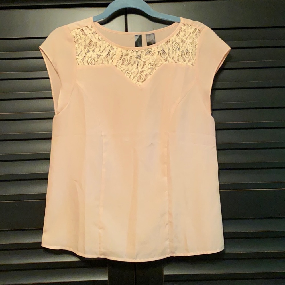 Pink Lace Embellished Top
